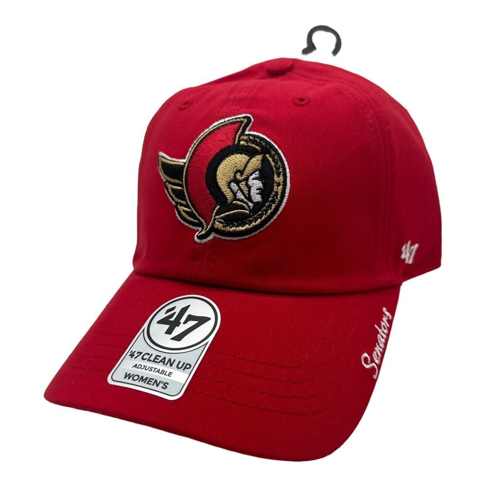 Women's 47 Brand Clean Up Ottowa Senators Adjustable Cap Hat NHL Hockey Red‎ NEW